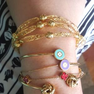 18K SOLID GOLD TRIPLE BRACELET stamped 18k